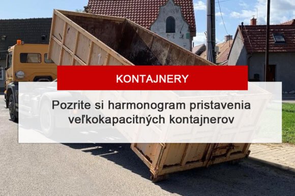 Harmonogram pristavenia kontajnerov jar 2025